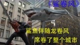 鲨鱼跟着龙卷风席卷城市，给城市带来巨大灾难，电影《鲨卷风》