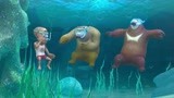 熊出没：危险！海底探险的三人遇到无敌螃蟹，吓得四处乱窜