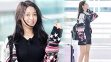 雪炫现身机场前往海外 模特身材亮眼