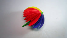 简单的手工折纸彩虹伞