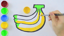 画一串彩色的香蕉 媛媛画画