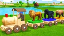 小猴子开火车运送狮子熊