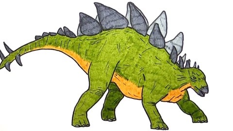 恐龙绘画填色 第2集 剑龙: 剑龙