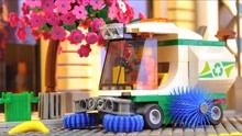 乐高益智拼装玩具组装垃圾车，清扫城市垃圾