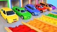 多彩汽车玩游乐场 学习颜色车辆英文