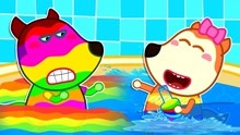 沃尔夫动画：沃尔夫想洗一个彩虹浴，结果搞笑又滑稽！