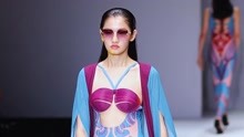 颜值模特展示中国传统文化元素镂空性感泳装