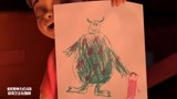 怪兽电力公司：小孩画画送给怪兽，怪兽吓的半死，笑死了