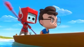  百变布鲁可教育短片 第706集 小男孩划船带着机器人出海船翻了 (2020) 日本語字幕 英語吹き替え