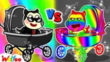 沃尔夫动画：彩虹VS黑宝宝挑战，结局会如何呢，一起来瞧瞧吧