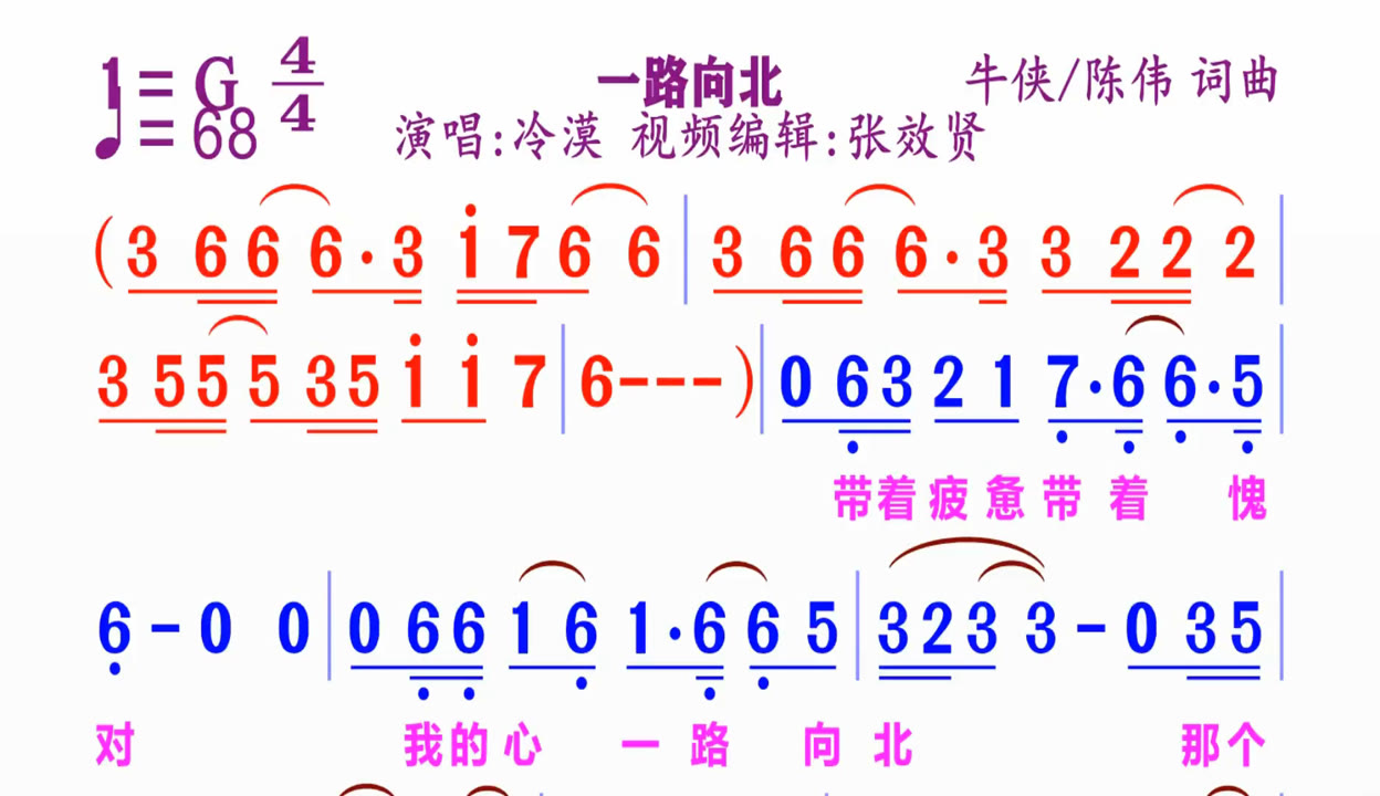 一路向北电子琴简谱图片