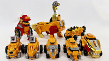 全新恐龙战队变形汽车机甲玩具开箱：8辆玩具车合体变身机器人