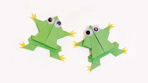 儿歌多多折纸diy大全 第7集 跳跳蛙 做一只好玩的跳跳蛙